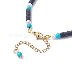 Bracciali con perline di lapislazzuli naturali e turchese sintetico per donna&nbsp;BJEW-JB12027-01