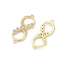 Латунные микропаве подвески в виде сердца и знака бесконечности с кубическим цирконием&nbsp;KK-P350-12G-01