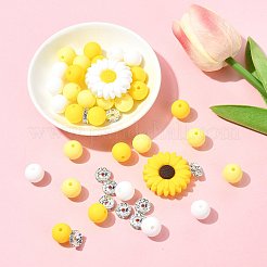 Kit fai da te di perline rotonde a forma di margherita&nbsp;DIY-FS0010-24A