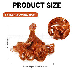 5 шт. 5 стиля высокотемпературного волокна длинная грушевидная завивка прическа кукольный парик волосы&nbsp;DIY-GL0005-63C