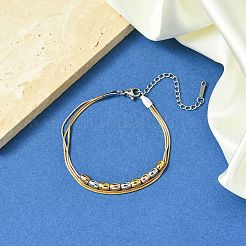 Mehrreihige Armbänder aus 304 Edelstahl&nbsp;BJEW-G733-02G