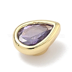 Кабошоны из кубического циркония в форме капли из латуни с микропаве&nbsp;KK-P345-13G-B03