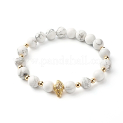Braccialetti elastici con charm in zirconia cubica a forma di conchiglia per donne adolescenti&nbsp;BJEW-JB06850-02