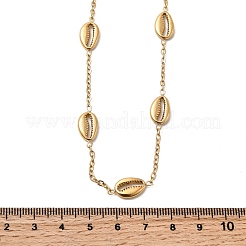 Женские ожерелья-цепочки в форме ракушек из нержавеющей стали 304&nbsp;NJEW-G181-05G