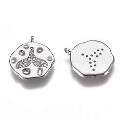 Латунные микропаве прозрачные кубические циркониевые подвески&nbsp;LS-ZIRC-I030-03P