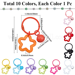 20шт 10-х цветные брелки из цинкового сплава&nbsp;KEYC-BBC0001-16