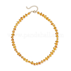 Ожерелья из натуральных янтарных бус для женщин&nbsp;NJEW-JN05862