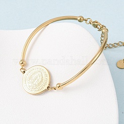 Браслеты из нержавеющей стали 304 Religion для женщин&nbsp;BJEW-F524-02B-G