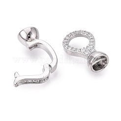 Messing Micro Pave klare Zirkonia Falte über Verschlüsse&nbsp;KK-Q074-15P