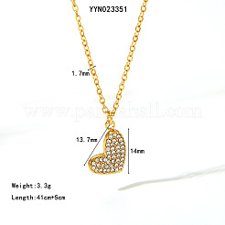 Ожерелья из нержавеющей стали с подвеской в форме сердца со стразами для женщин&nbsp;VM2670-2