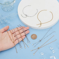 8 шт. 4 стиля браслет-спутник из нержавеющей стали 304 для изготовления слайдеров&nbsp;AJEW-AR0001-87