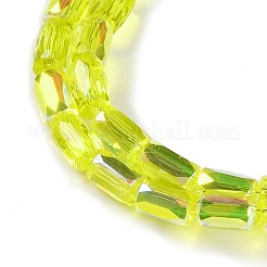 Нити из гальванически покрытых стеклянных бусин в форме шеврона&nbsp;GLAA-Q101-02A-AB06