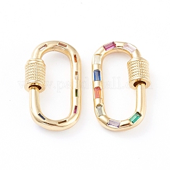 Messing Micro Pave Zirkonia Schraube Karabiner Schloss Charms&nbsp;ZIRC-L093-58B-G