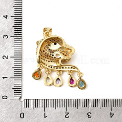 Pendenti in zirconi cubici trasparenti in micro pavè di ottone&nbsp;KK-H267-081G-02