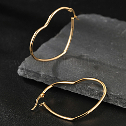 Простые романтичные серьги-кольца в форме сердца из нержавеющей стали 201&nbsp;XB0293