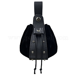 Кошельки в стиле викингов из искусственной кожи с завязками на шнурке и заклепками из старинного бронзового железа&nbsp;AJEW-WH0816-099AB-02