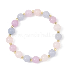 Pulseras elásticas con cuentas de aguamarina natural&nbsp;BJEW-JB13783