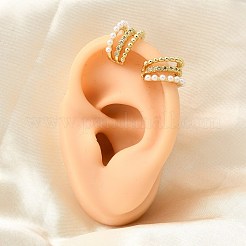 Messing Micro Pave klare Zirkonia Manschette Ohrringe&nbsp;EJEW-C186-01B-G