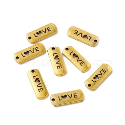 Tibétain rectangle en alliage de style avec mot amour pendentifs&nbsp;TIBEP-Q043-069AG-RS
