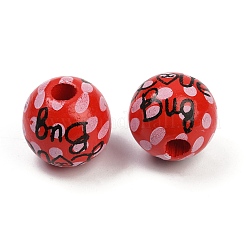 Окрашенные деревянные европейские бусы&nbsp;WOOD-F017-04E