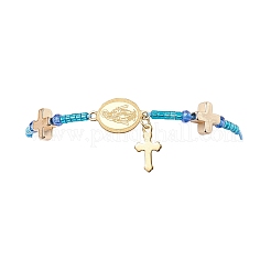 6 pulsera de cuentas trenzadas con cordón de nailon ajustable&nbsp;BJEW-MZ00168