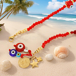 Бусы из бисера с подвеской в виде стеклянного сглаза&nbsp;CR3382