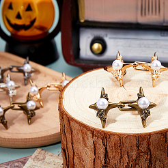 8 пара двухцветных регулируемых джинсовых булавок из цинкового сплава и смолы&nbsp;FIND-FH0016-81