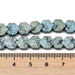 Brins de perles de pierre de lave naturelle galvanisées&nbsp;G-K388-04B-03