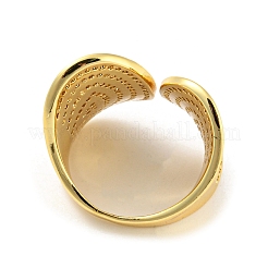 Открытое кольцо-манжета из латуни с микропаве из кубического циркония&nbsp;RJEW-C033-04G