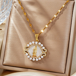 Простые стильные латунные прозрачные кубические цирконии с подвеской в виде сглаза Девы Марии для ежедневного ношения&nbsp;SJ0558-2