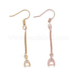 12 paio 4 colori ottone vero oro 18k e oro rosa e platino e ganci per orecchini placcati argento&nbsp;KK-LS0001-16