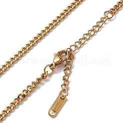 Collana a catena in acciaio inossidabile 304 placcata ionica (ip) per uomo e donna&nbsp;NJEW-K245-018C