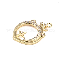 Латунные микропаве прозрачные подвески с фианитом&nbsp;LS-FIND-B077-02G-07