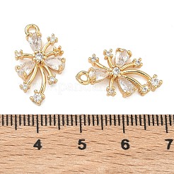 Латунные микропаве прозрачные подвески с фианитом&nbsp;KK-T080-25G