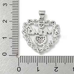 Anhänger zum Thema „Muttertag“ mit Mikropavé-Kubikzirkonia-Anhängern aus Messing&nbsp;KK-F869-20P-03