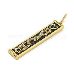 Colgantes de circonita cúbica micro pavé de latón chapado en oro real de 18 quilates&nbsp;KK-R159-07C-G
