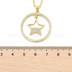 Colliers pendentifs en laiton micro pavé en zircone cubique transparente&nbsp;LS-NJEW-P322-A01-G