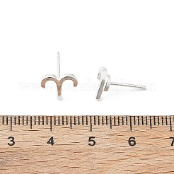 Pendientes de botón de plata de ley 925&nbsp;EJEW-K303-01S-01