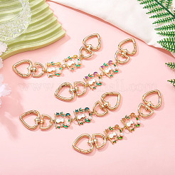 4 шт. 4 цвета ремешок для сумки в форме кошачьей спины из сплава с эмалевым сердцем&nbsp;AJEW-TAC00035