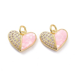 Настоящие позолоченные кулоны из латуни с микропаве&nbsp;KK-D004-12G