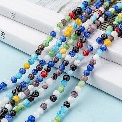 Millefiori a mano perle tonde vetro fili&nbsp;LK-R004-91