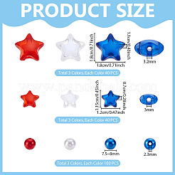 540 kit de perles rondes en plastique et acrylique en forme d'étoile&nbsp;DIY-GA0009-16