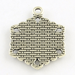 Tibetischer Stil Legierung Sechs Anhänger Fassungen&nbsp;TIBEP-Q049-18AS-RS