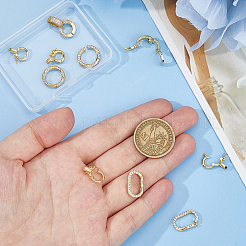 10 шт. 5 стиля застежки-крутилки из латуни с микропаве из прозрачного кубического циркония&nbsp;ZIRC-HS0001-20