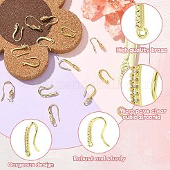 18 Stück 9 Stile Messing Micro Pave klare Zirkonia Ohrringhaken&nbsp;ZIRC-CJ0001-29