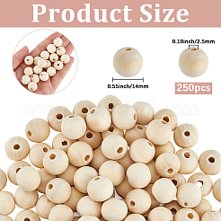 Натуральные незаконченные деревянные бусины&nbsp;WOOD-SP0001-62E