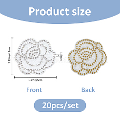 20 шт. пришивные тканевые нашивки с цветочным кристаллом и стразами&nbsp;PATC-FH0001-34A
