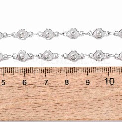 Ожерелья из цепочек с цветочным узором из нержавеющей стали 304 толщиной 5.5 мм&nbsp;NJEW-P346-01P