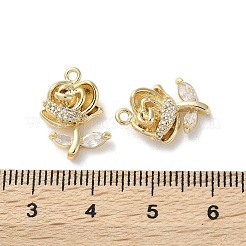 Латунные микропаве прозрачные подвески с фианитом KK-Z049-02G