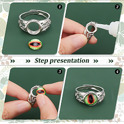 12 шт. 2-х стилевых регулируемых латунных кольцевых хвостовика&nbsp;KK-HY0001-87